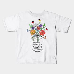 Happiness Is Being A Grandma Est Kids T-Shirt